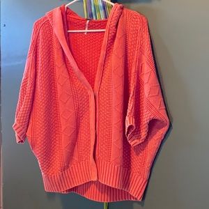 Hooded 3/4 sleeve cardigan